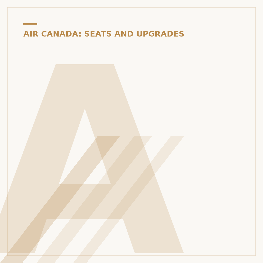 Air Canada Seat Selection: How to Choose Your Flight Seat