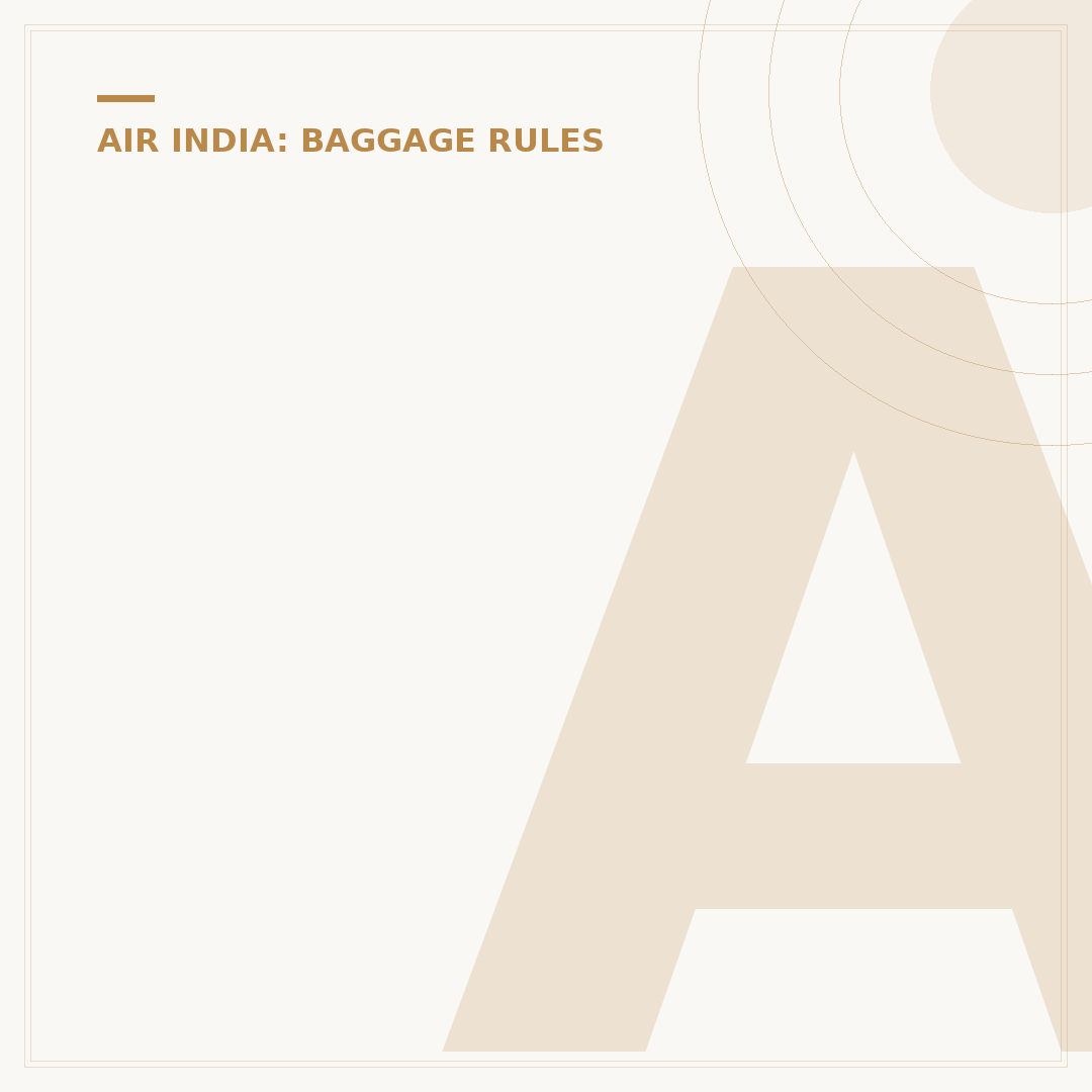 Air India Excess Baggage Rates