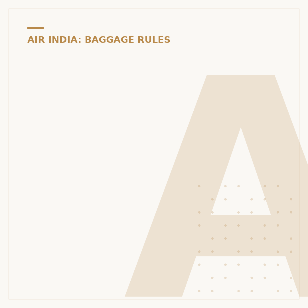 Air India International Baggage Weight Limits