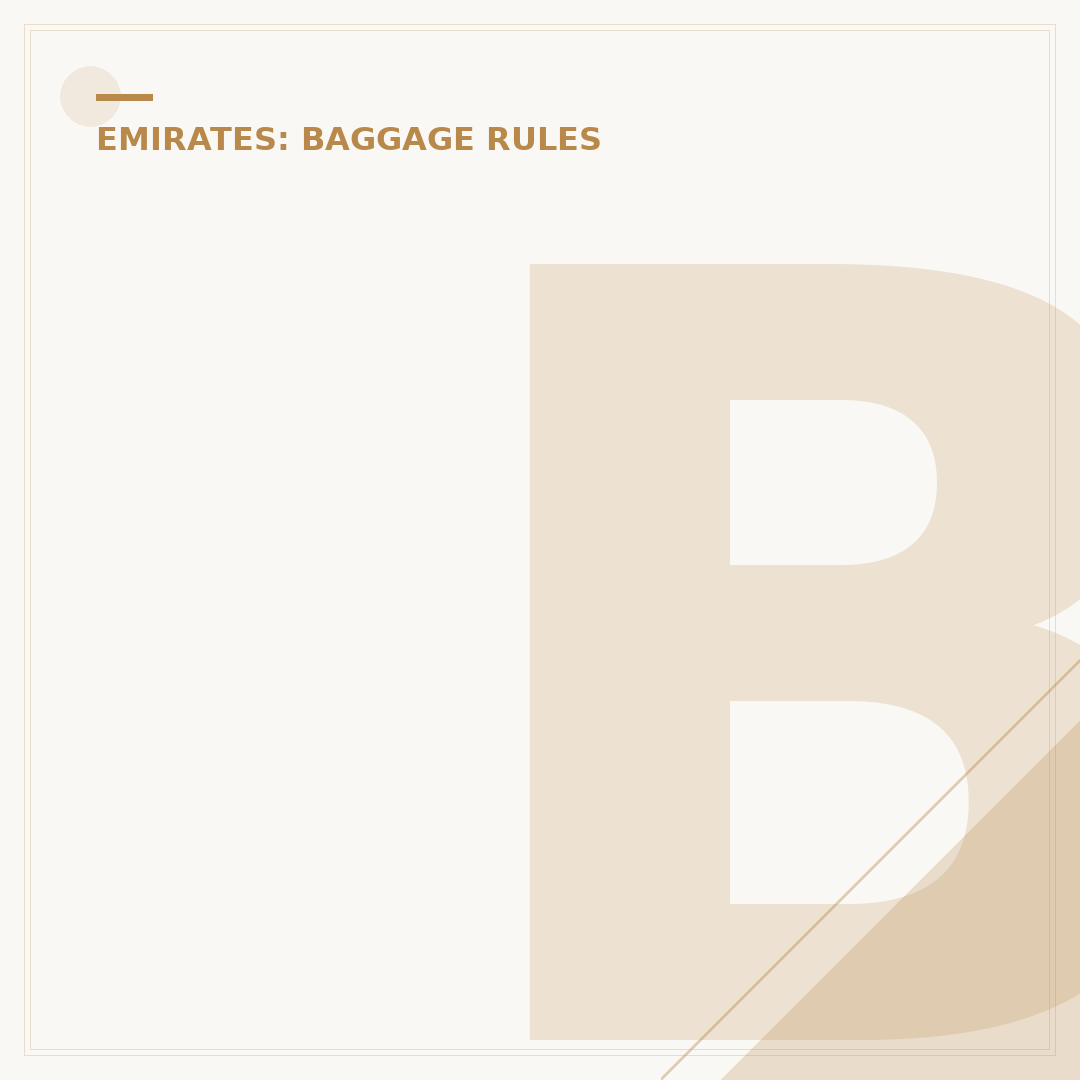 Baggage Allowed on Emirates Airlines