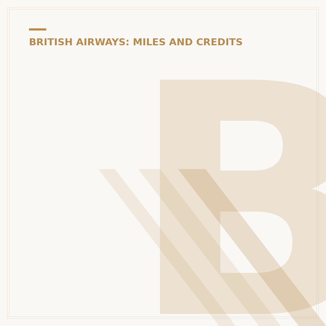 British Airways Frequent Flyer: Avios & Tier Points