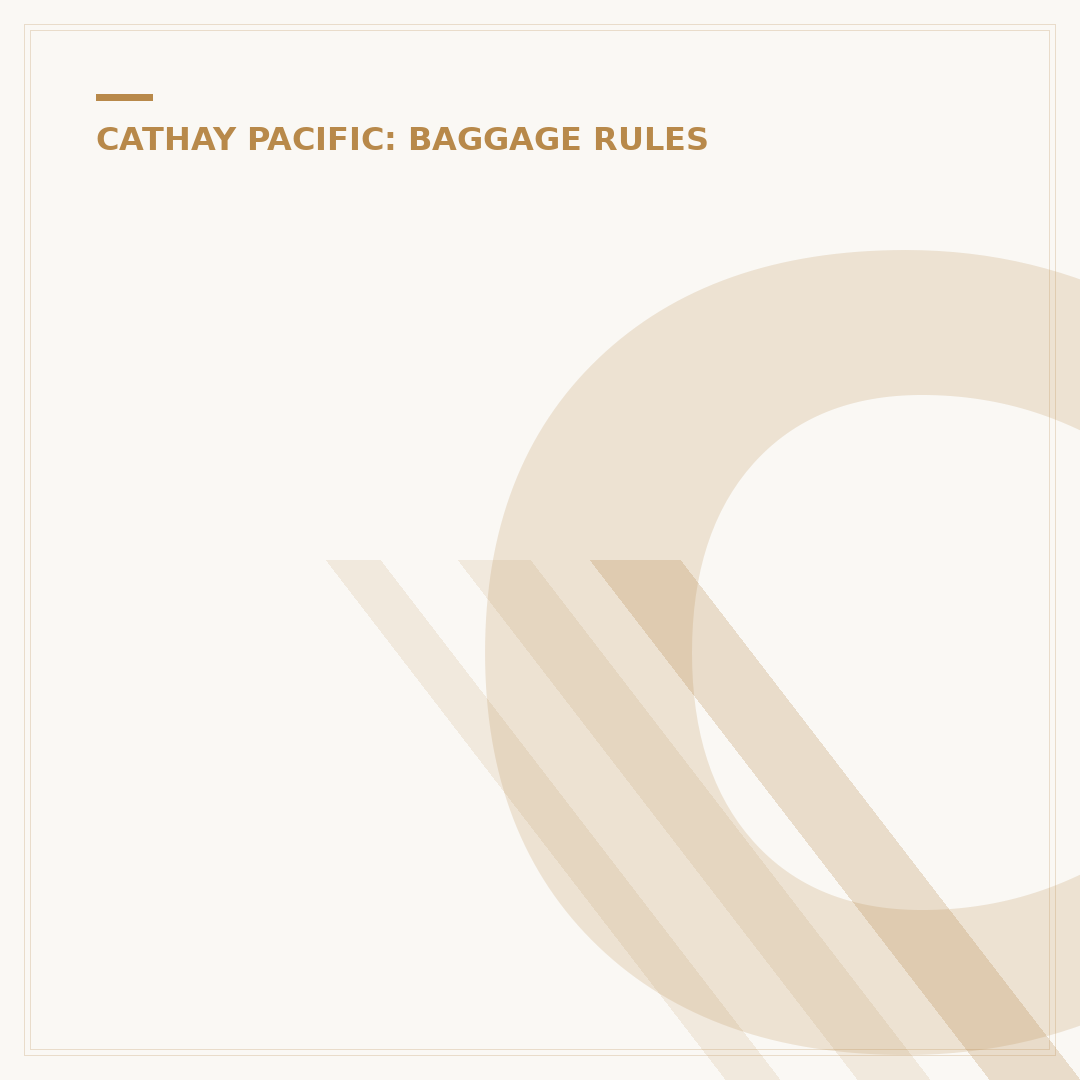 Cathay Pacific Baggage Allowance: Checked & Carry-On