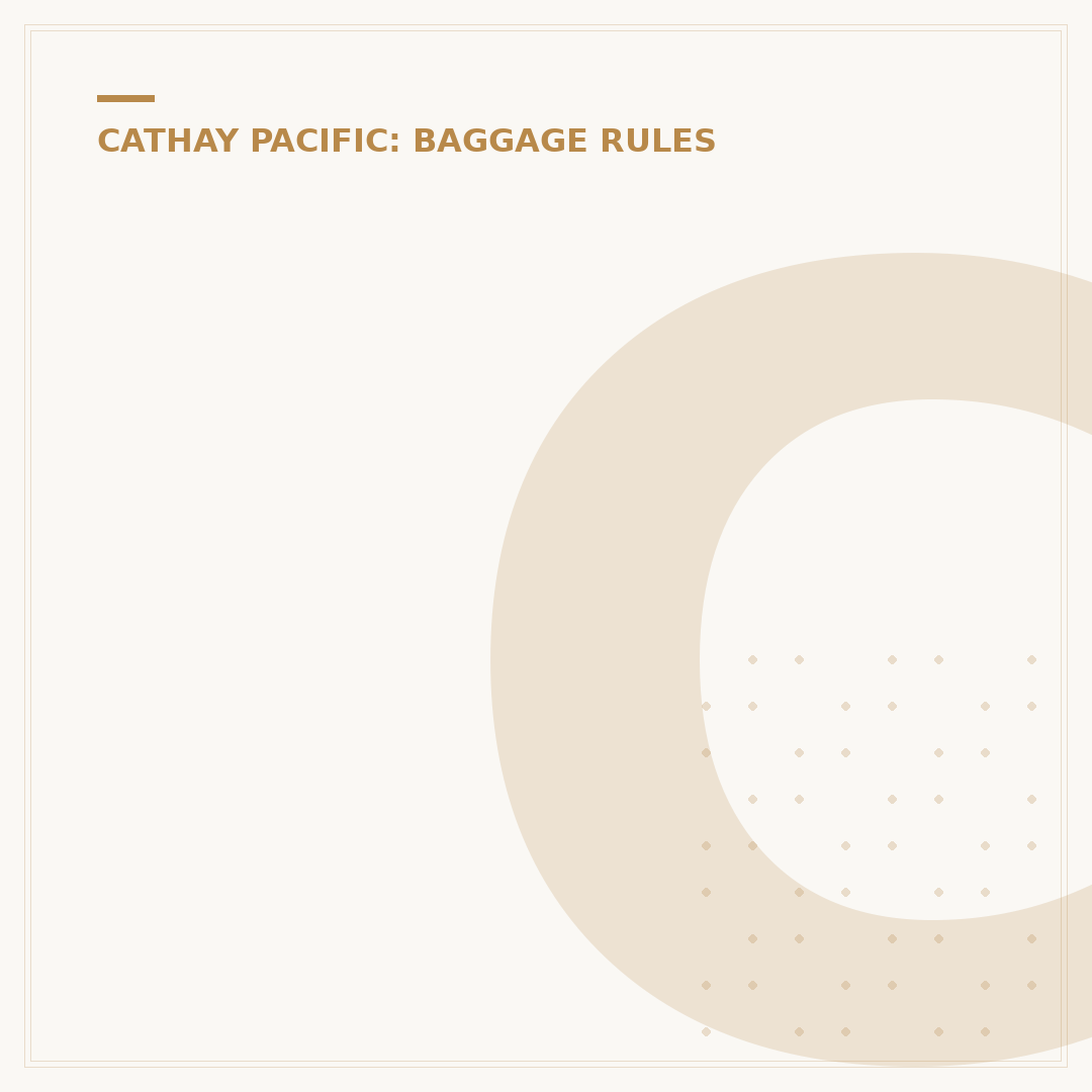 Cathay Pacific Baggage Policy