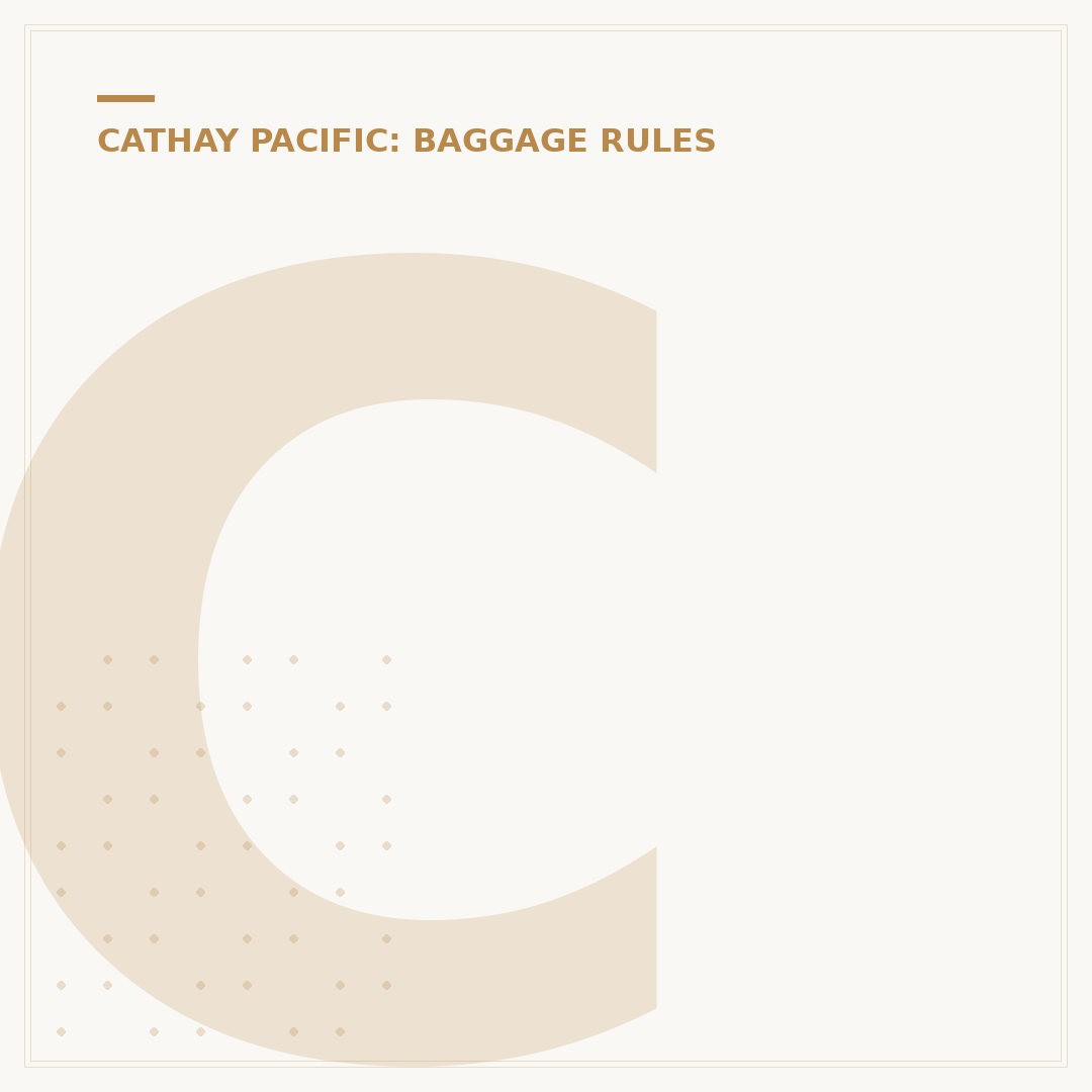 Cathay Pacific Baggage Policies