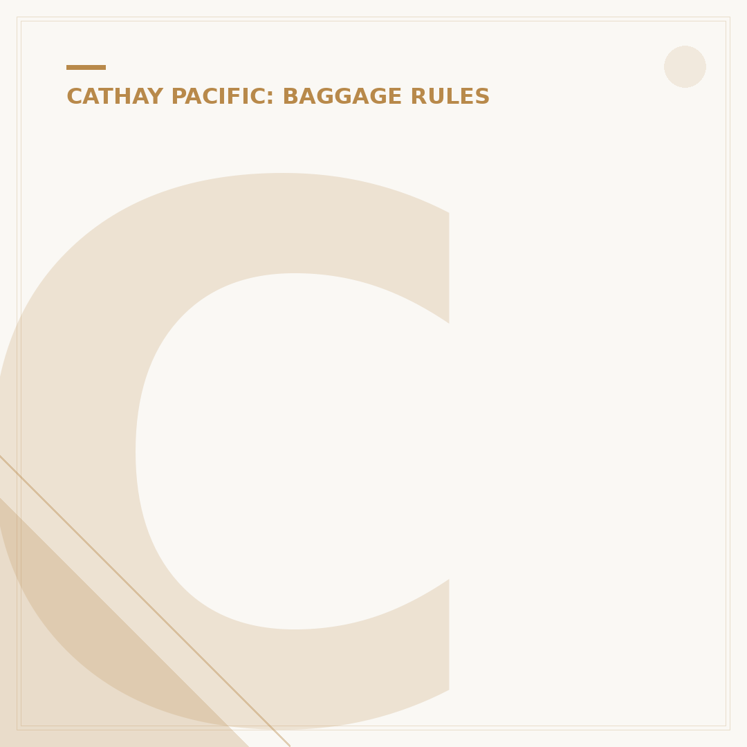 Cathay Pacific Baggage Rules Explained for Travellers