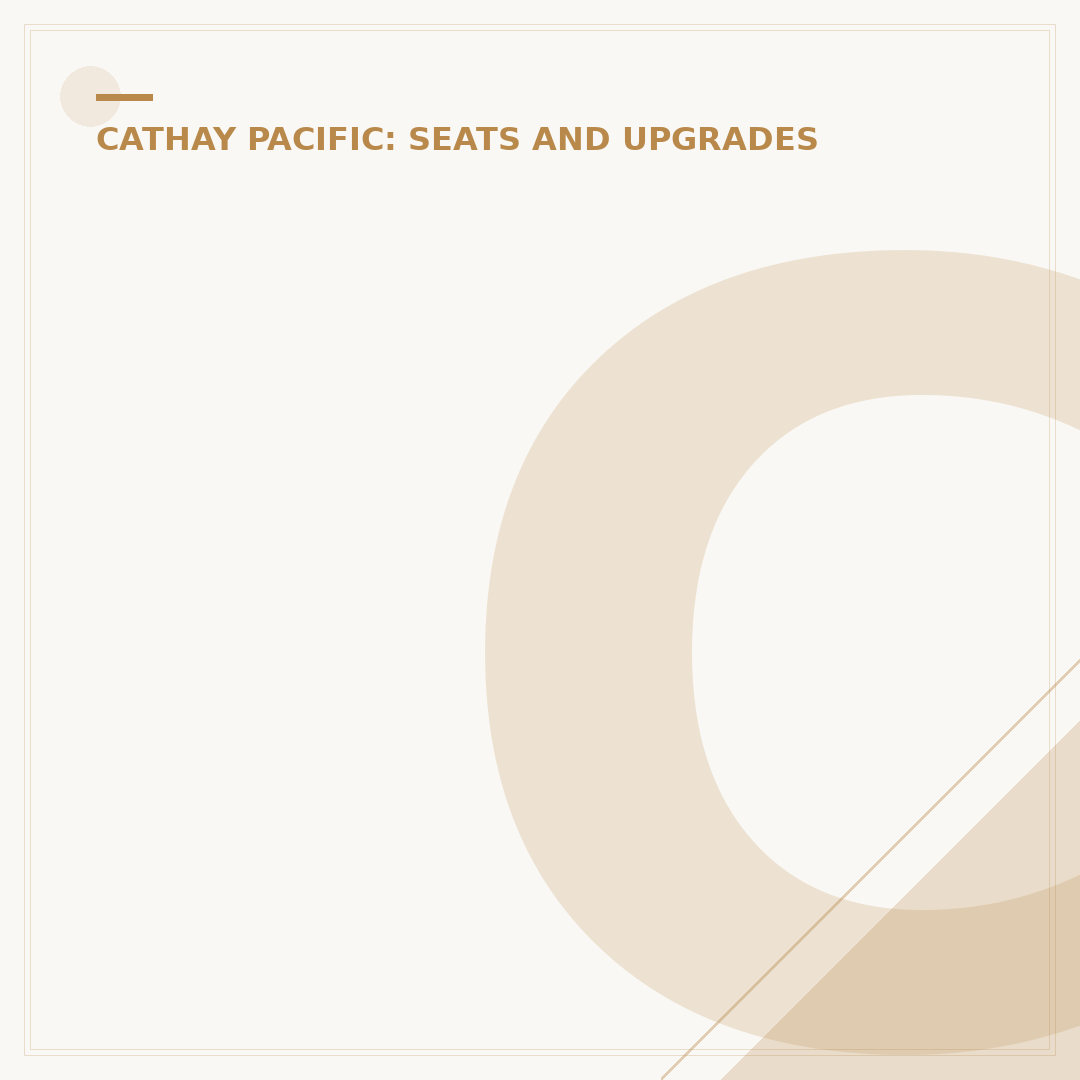 Cathay Pacific Seat Selection: Strategic Cabin Choices