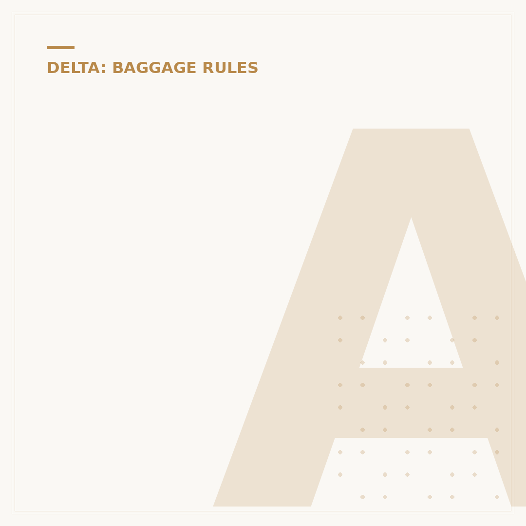 Analysing Delta Airlines Baggage Fees and Policy Rules