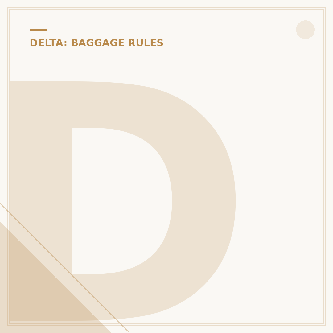 Delta Airlines Baggage Limit: Carry-On & Checked Rules
