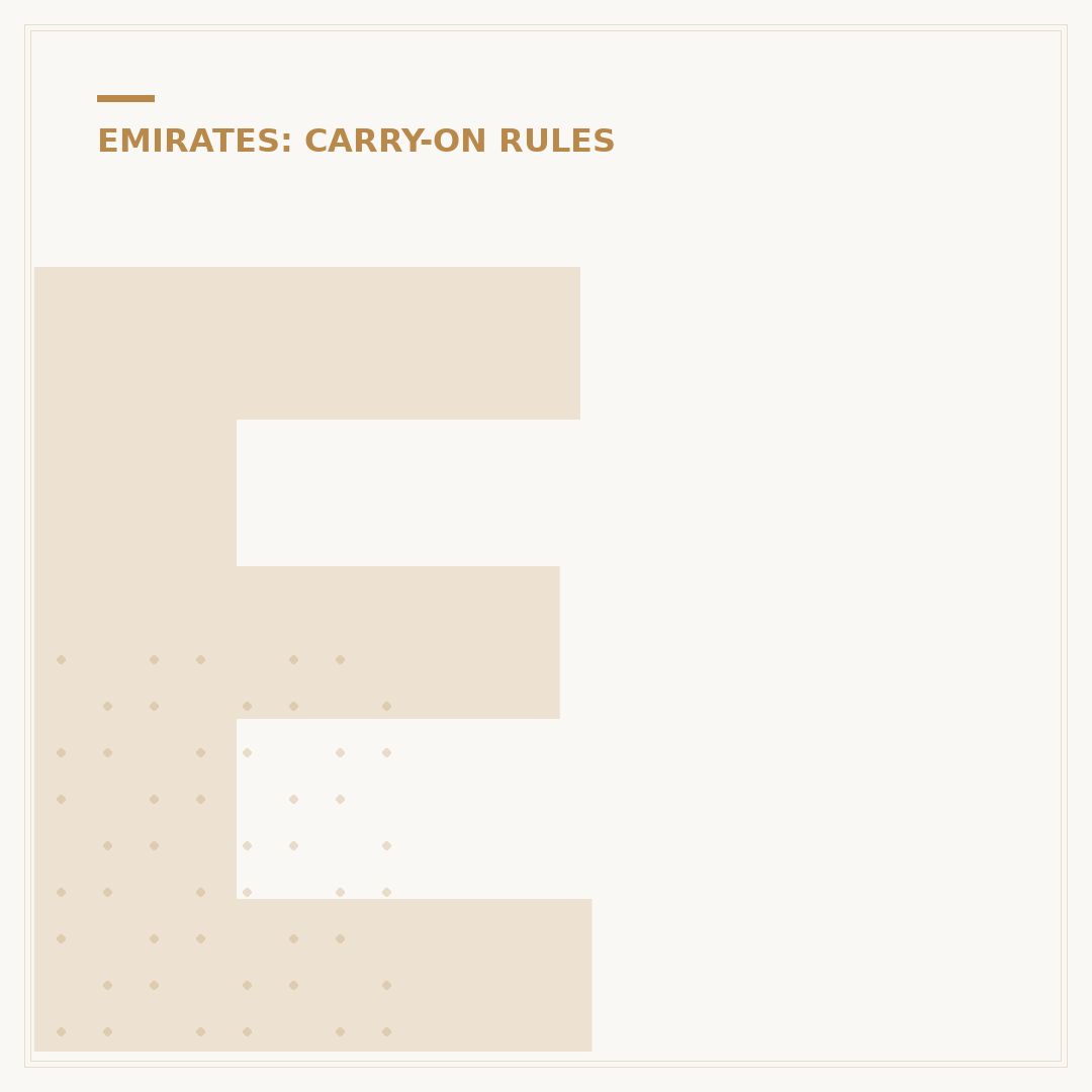 Emirates Inflight Service Food and Cabin Regulations