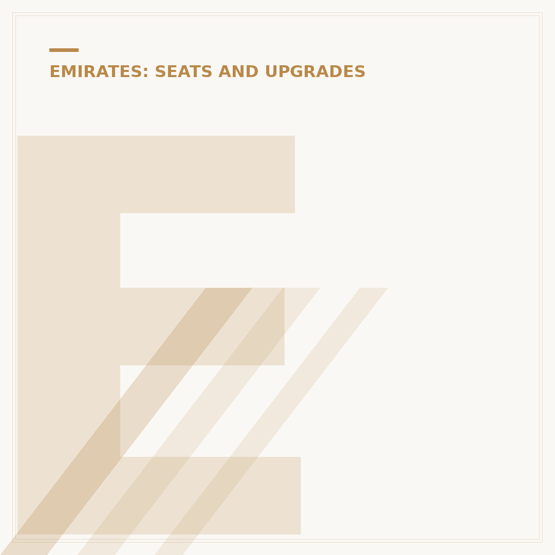 Emirates Seat Selection: Managing Your Cabin Experience