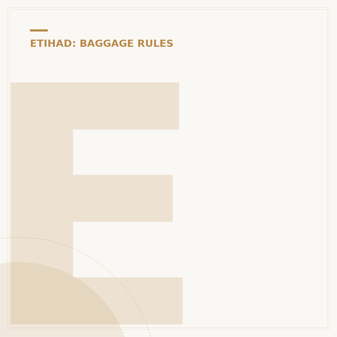 Etihad Flight Baggage Limit: Checked & Cabin Rules