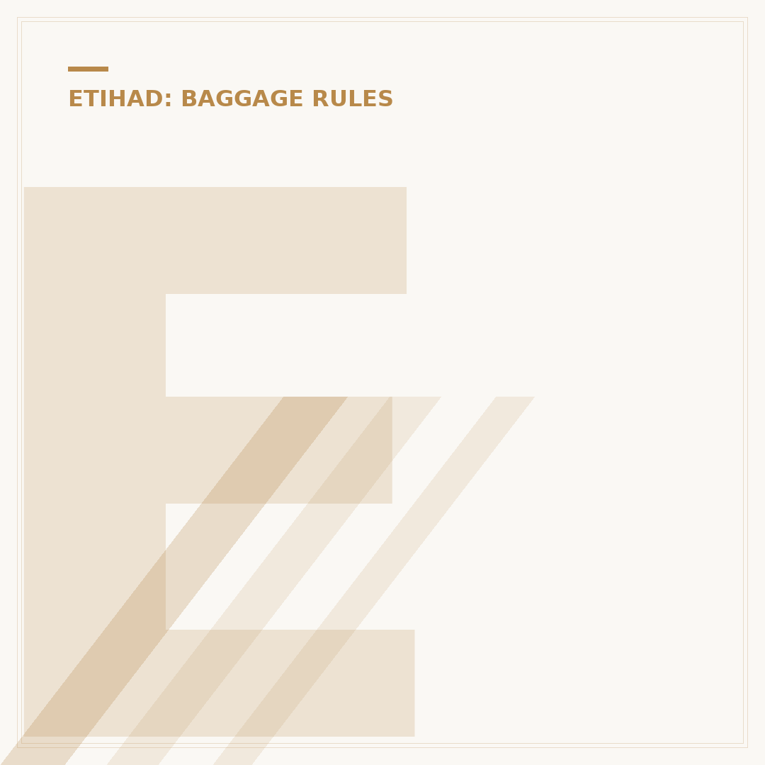 Etihad Holidays Baggage Allowance Explained