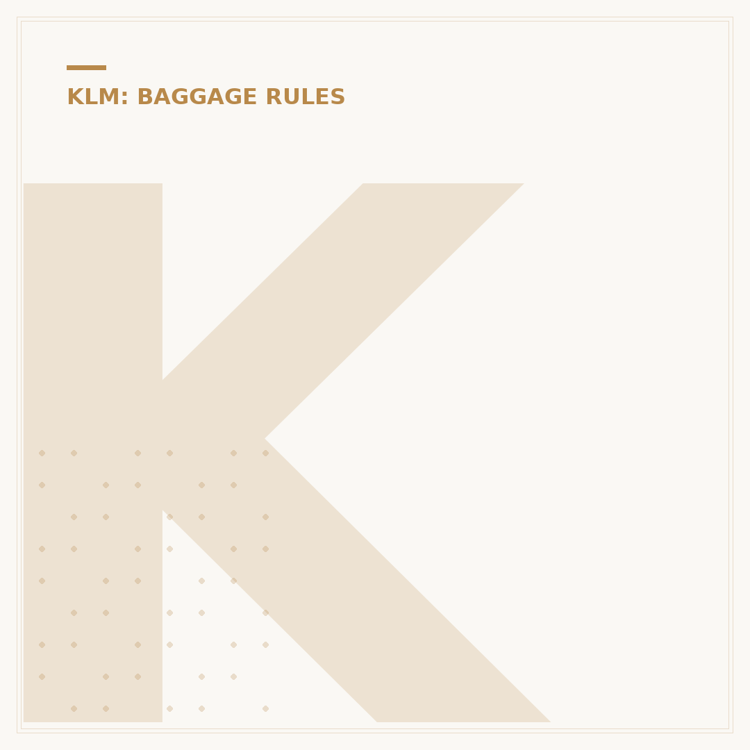 KLM Baggage Charges: What to Expect