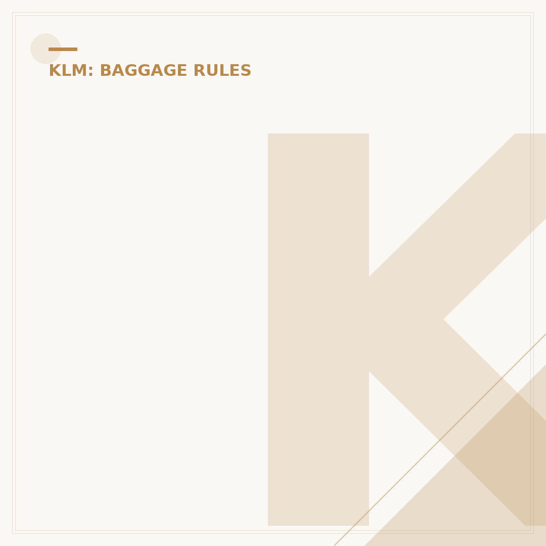 KLM Hand Luggage Requirements