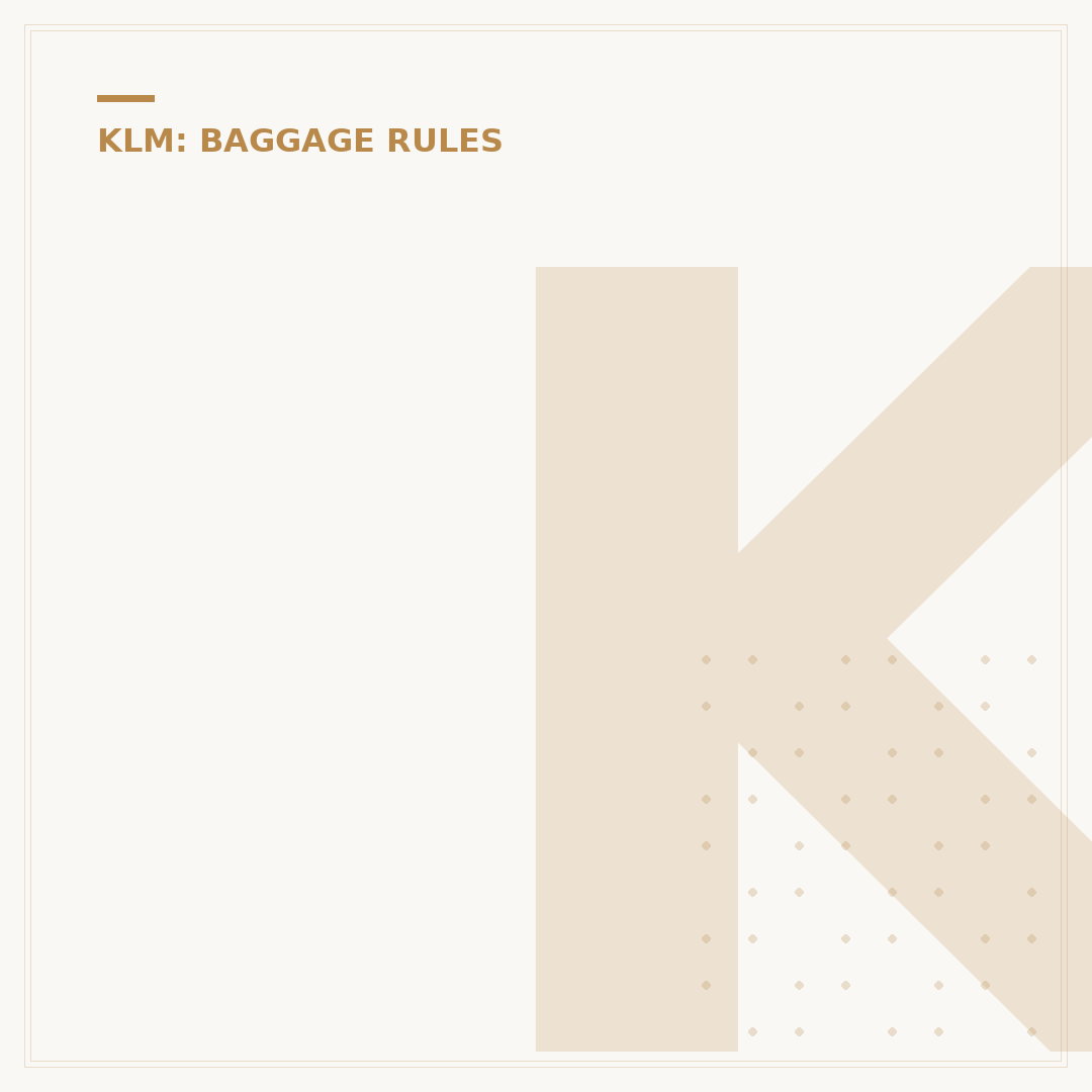 KLM Hold Luggage: Rules, Weight Limits and Fee Policies