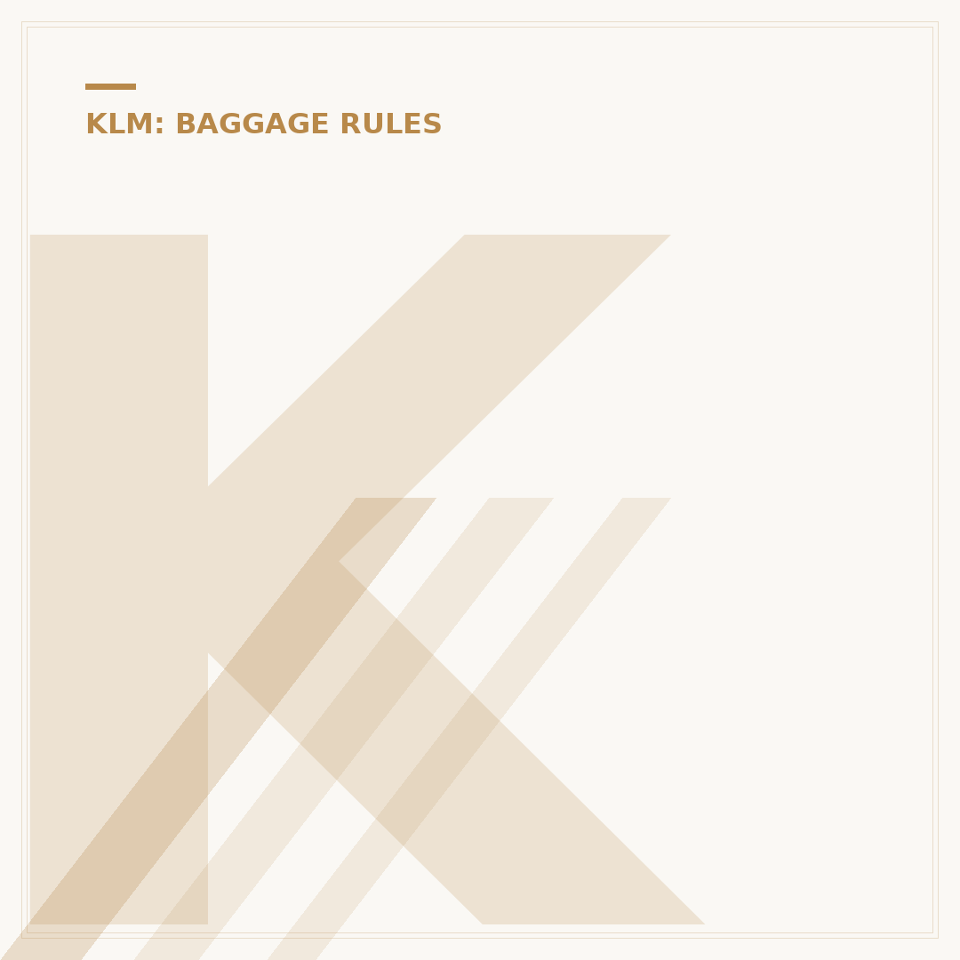 KLM Luggage Requirements: Allowances, Sizes & Fees