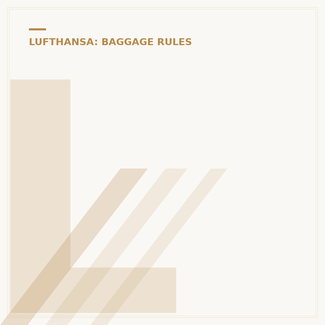 Lufthansa Baggage Limit: Checked & Hand Luggage Rules