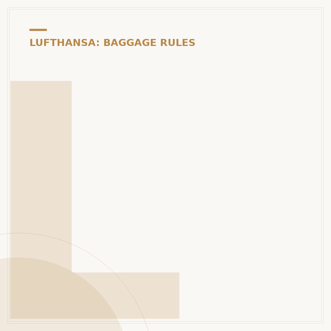 Lufthansa Cabin Baggage Policy: Rules and Allowances