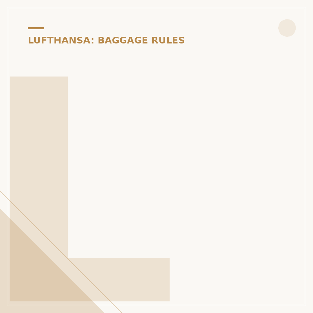 Lufthansa Hand Luggage Baggage Allowance