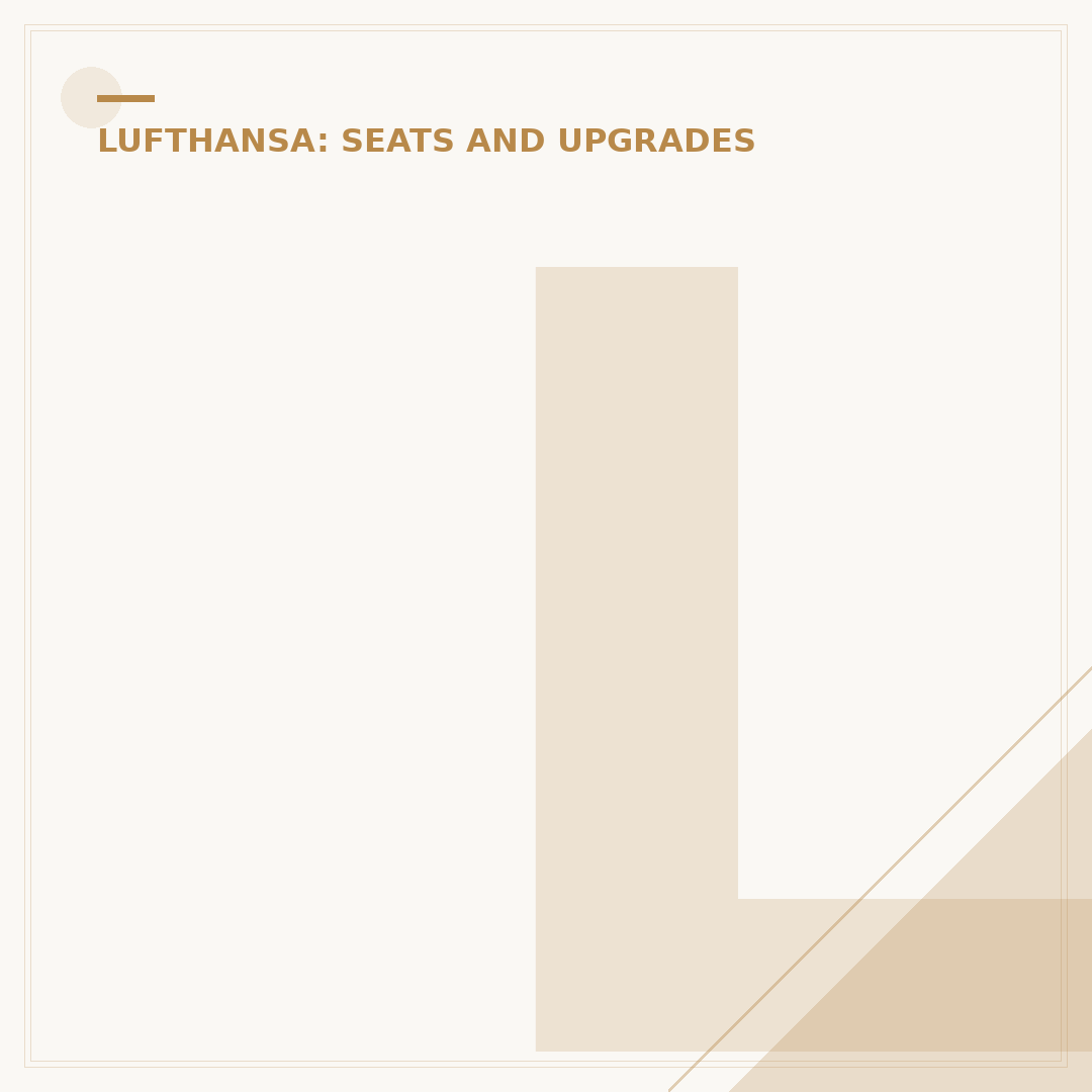Lufthansa Seat Selection: When and How to Choose Your Seat