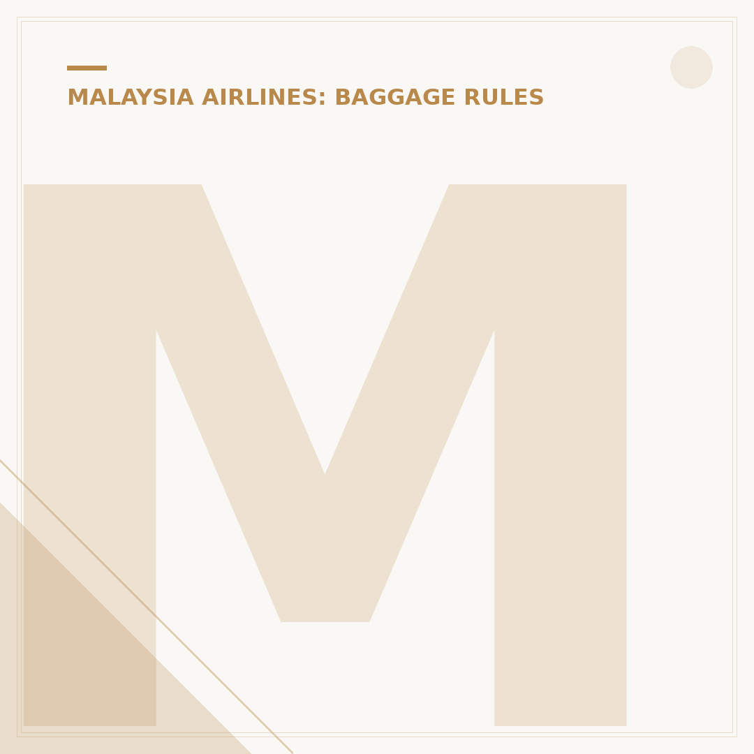 Malaysia Airlines Baggage Restrictions & Allowances