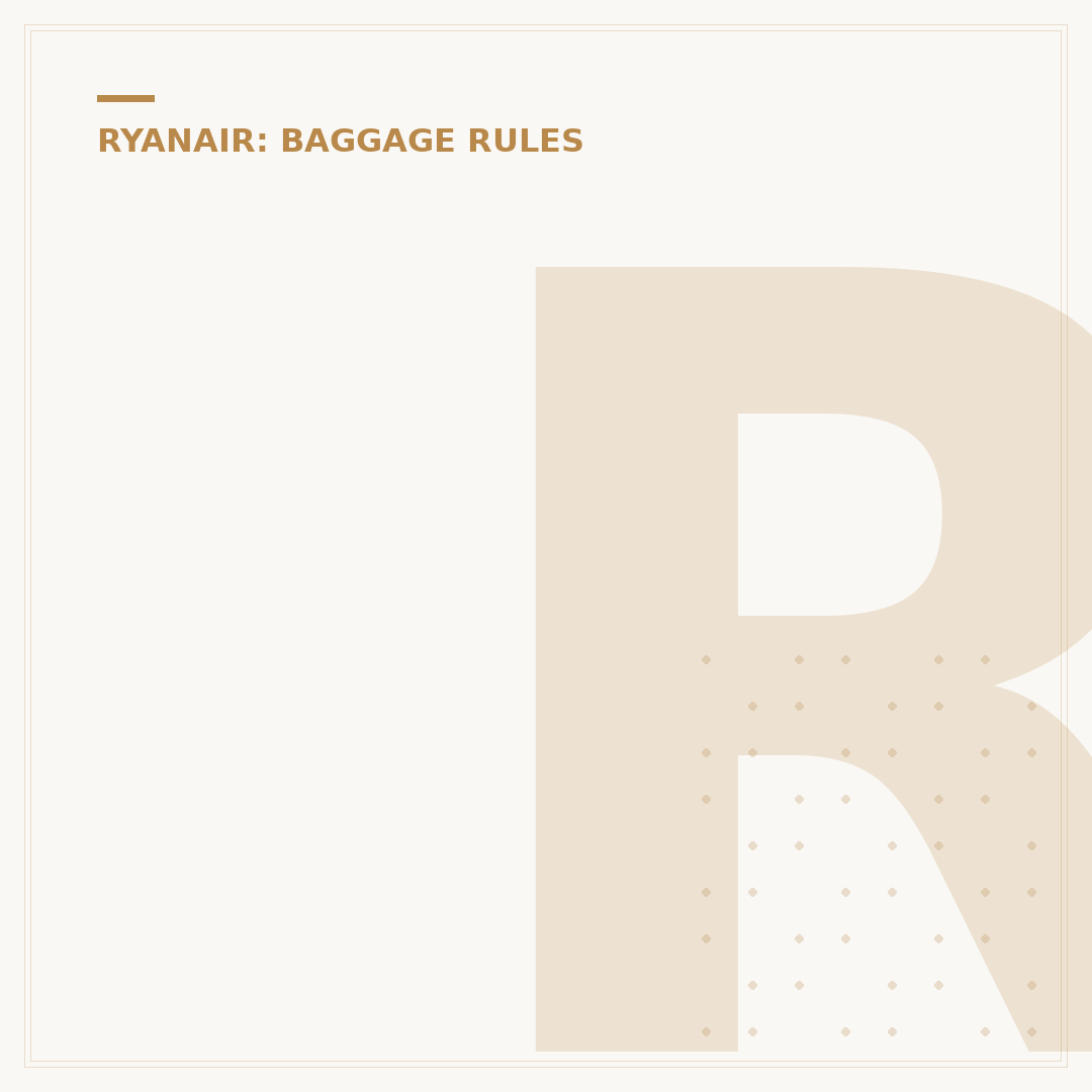 Ryanair 10kg Luggage Examples