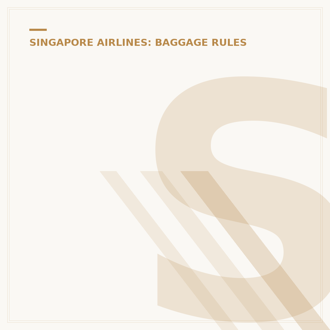 Singapore Airlines Baggage Requirements Explained