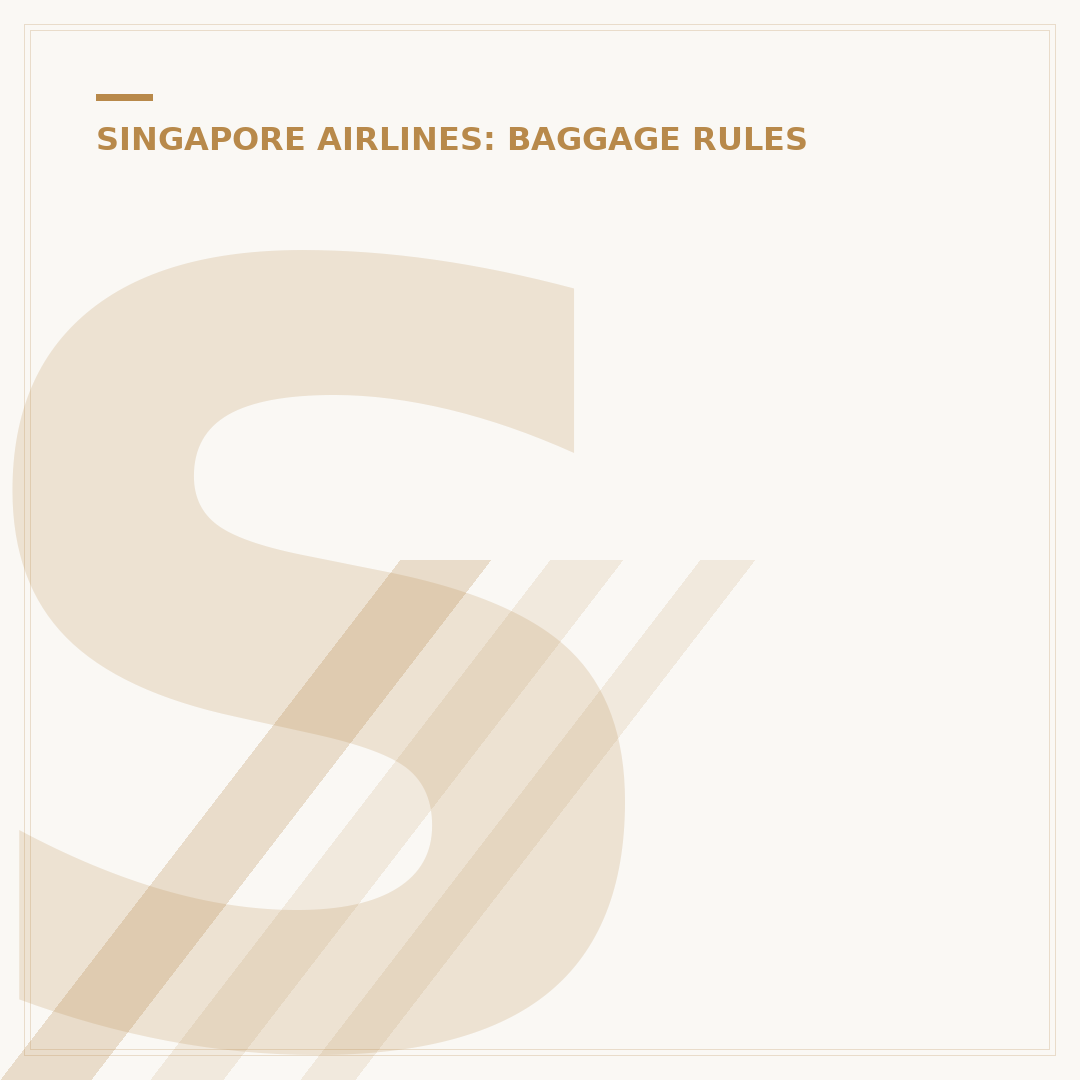 Singapore Airlines Baggage Restrictions Explained