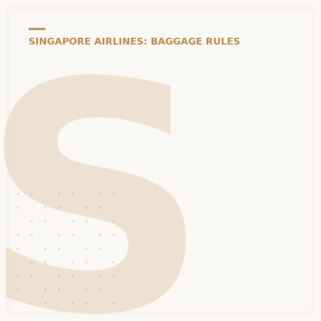 Singapore Airlines Baggage Information: Allowances & Rules