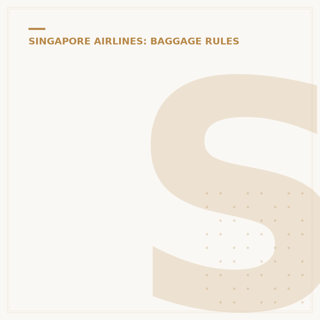 Singapore Airlines Checked Baggage Rules