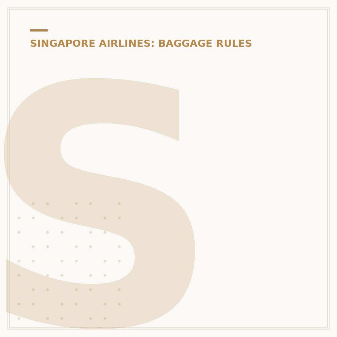 Singapore Airlines Hand Luggage Allowance Requirements