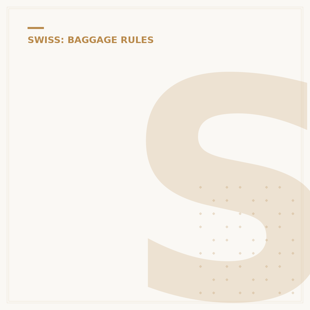 Swiss Air Baggage Allowance Explained