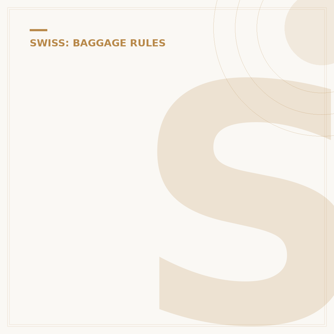 Swiss Air Baggage Allowances and Fees Explained