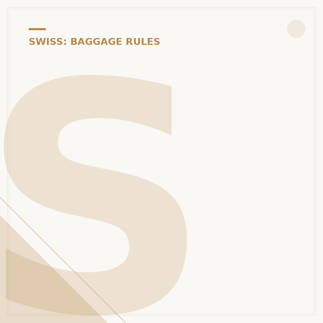 Swiss Air Hand Luggage: Allowance & Requirements Explained