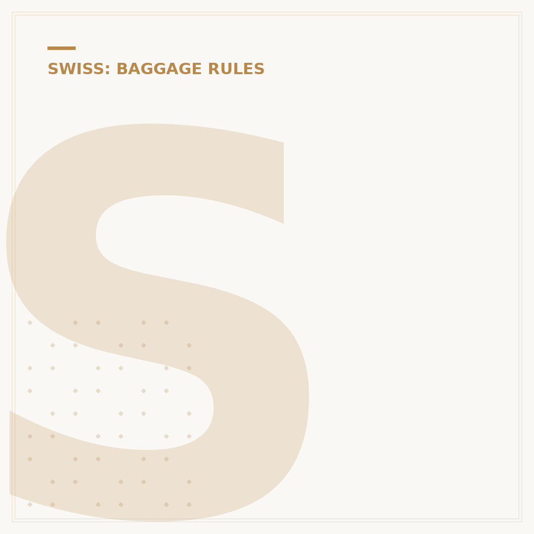 Swiss Airlines Baggage Allowance: Checked & Cabin Rules