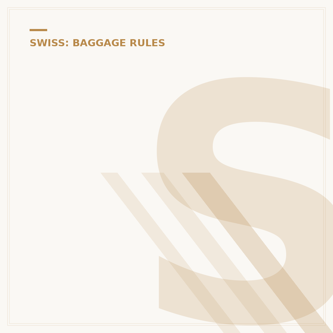 Swiss Airlines Baggage Fees Explained