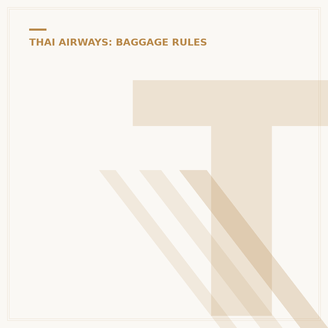 Thai Airways Allowed Baggage: Policy and Limits