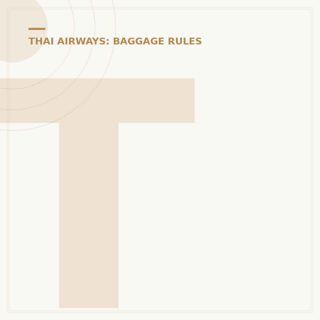 Thai Airways Baggage Information: Allowances & Rules