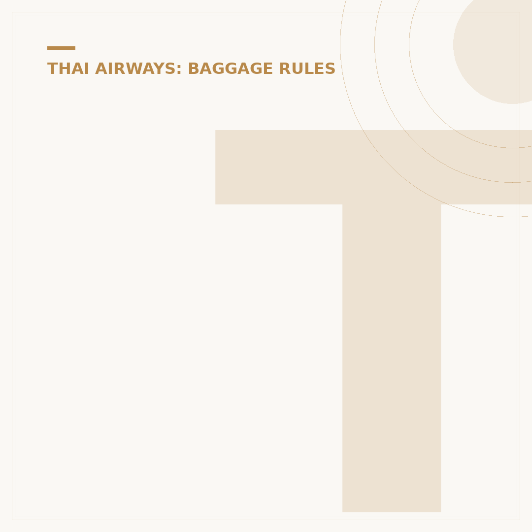 Thai Airways Baggage Policy