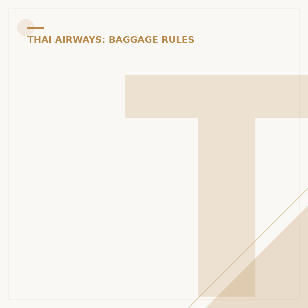 Thai Airways Hand Luggage: Allowance, Size & Rules