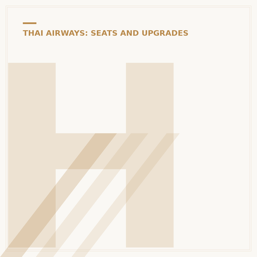 How to Upgrade Your Thai Airways Seat