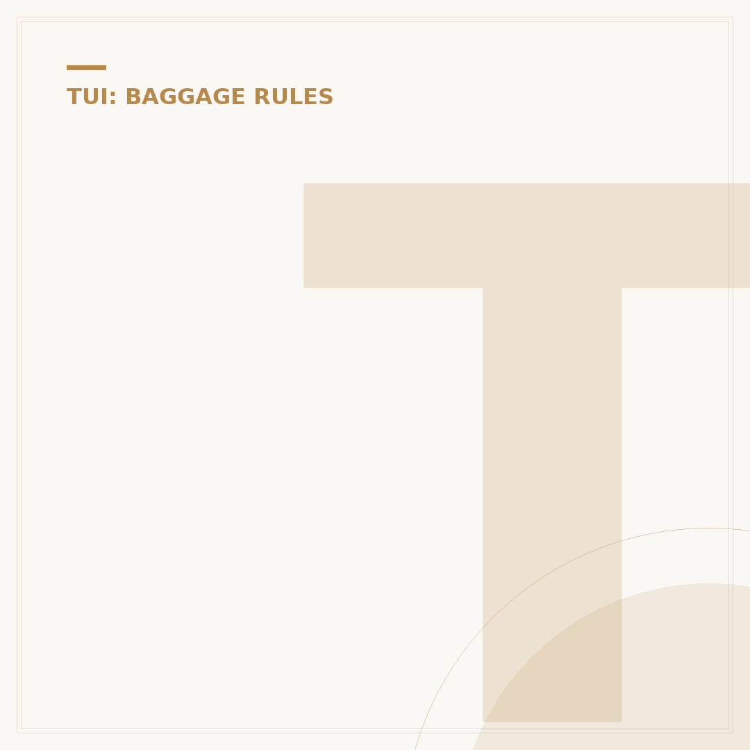 TUI Bag Sized: Hand Luggage & Checked Baggage Rules