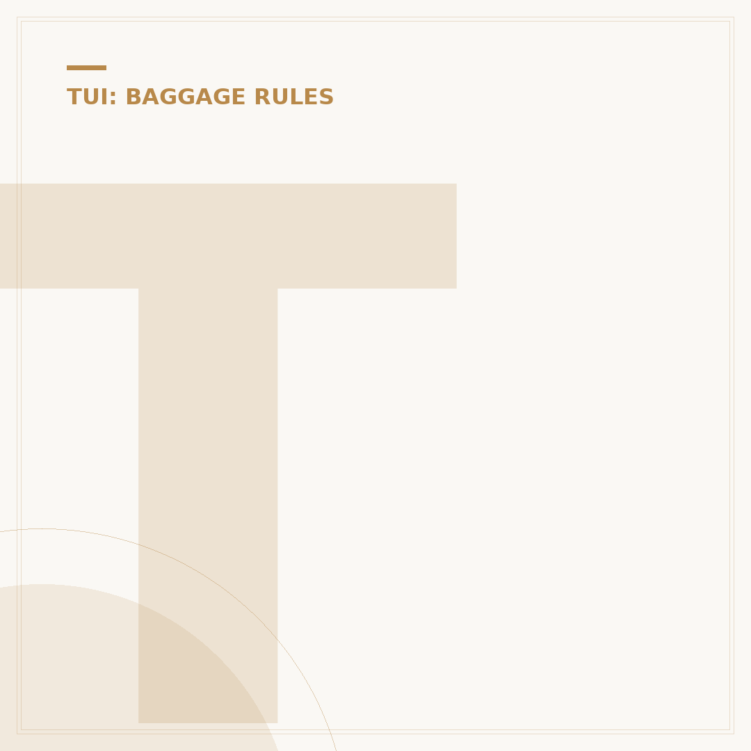 TUI Luggage Allowance: Limits and Baggage Rules