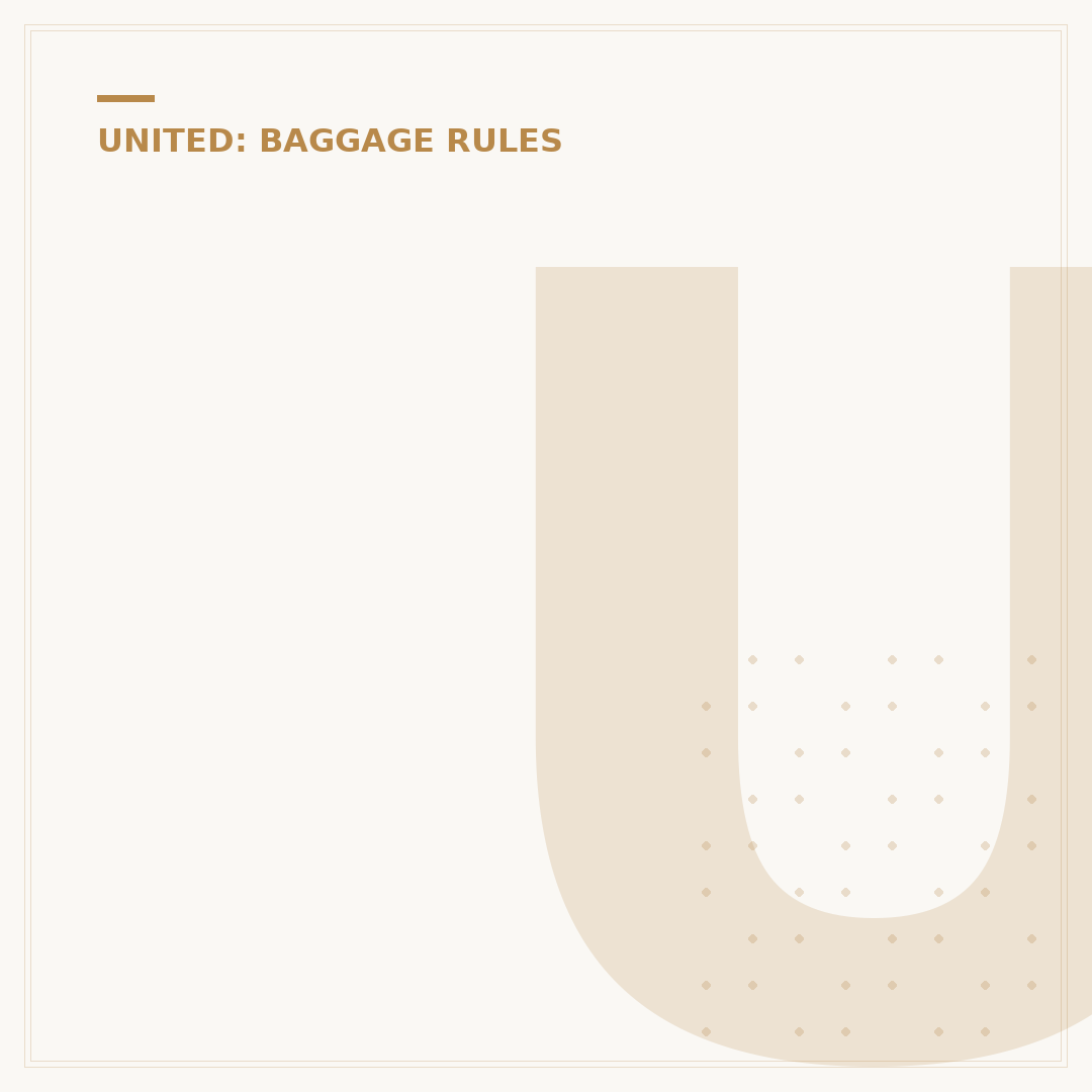 United Airlines Baggage: Allowances and Regulations