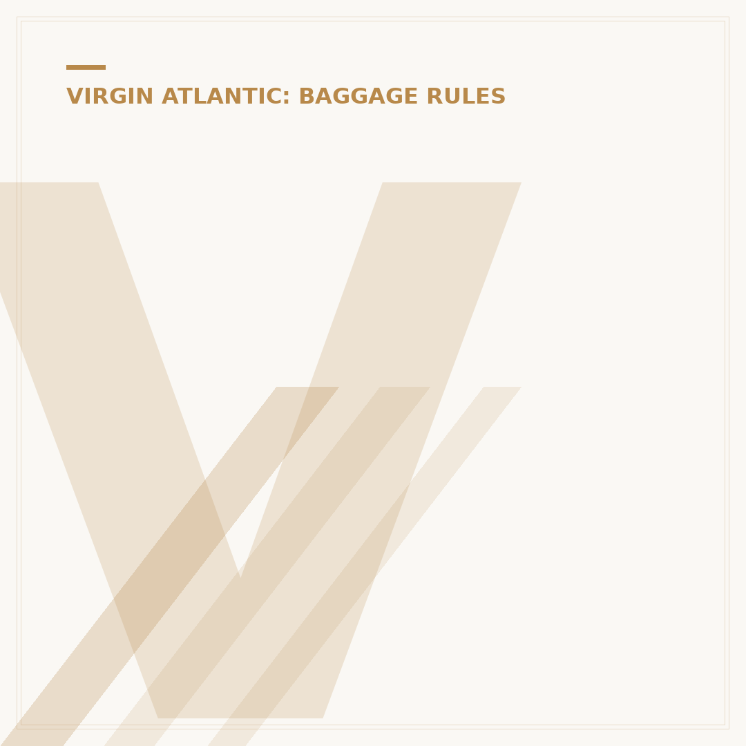 Virgin Atlantic Check In Baggage Allowance Rules