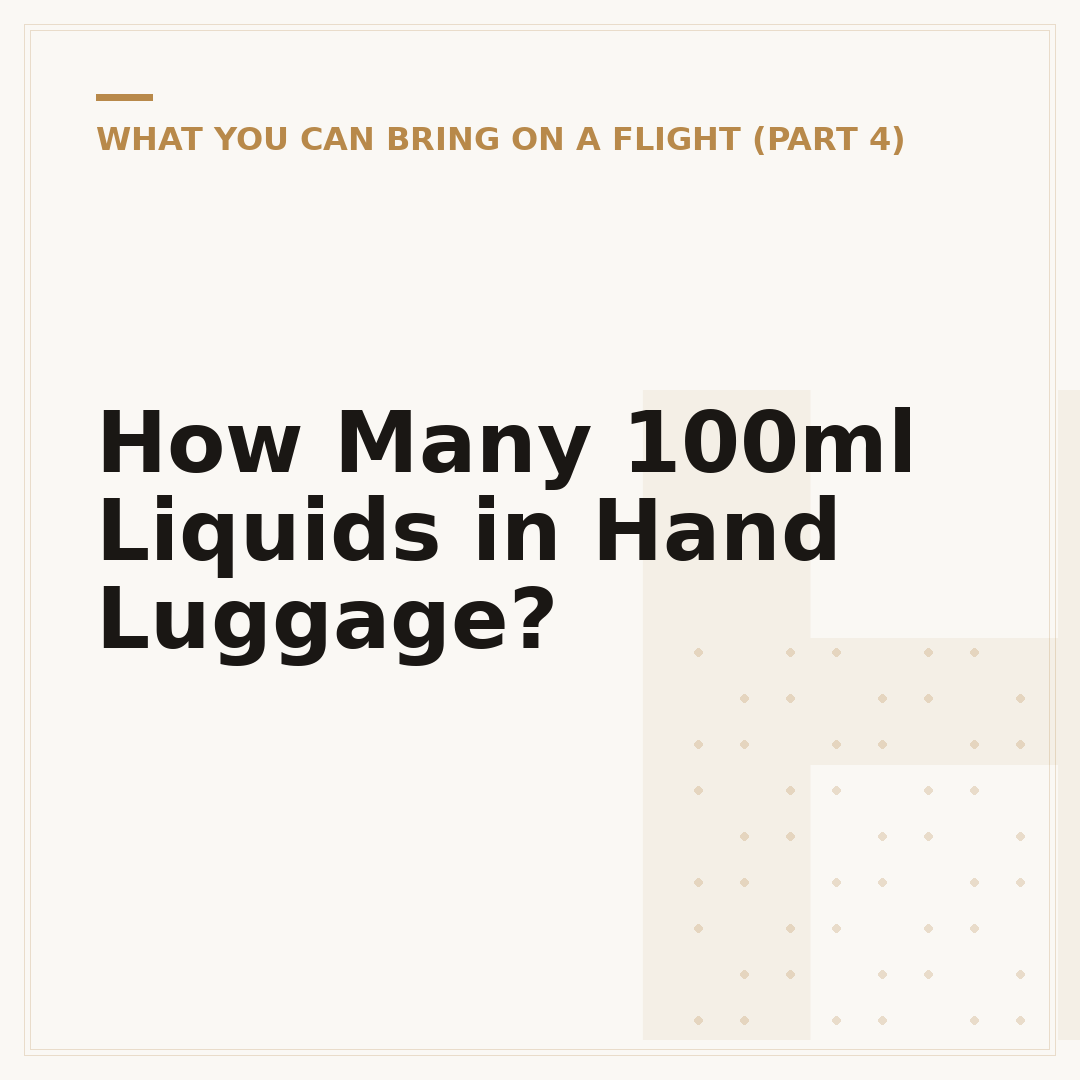 How Many 100ml Liquids in Hand Luggage?