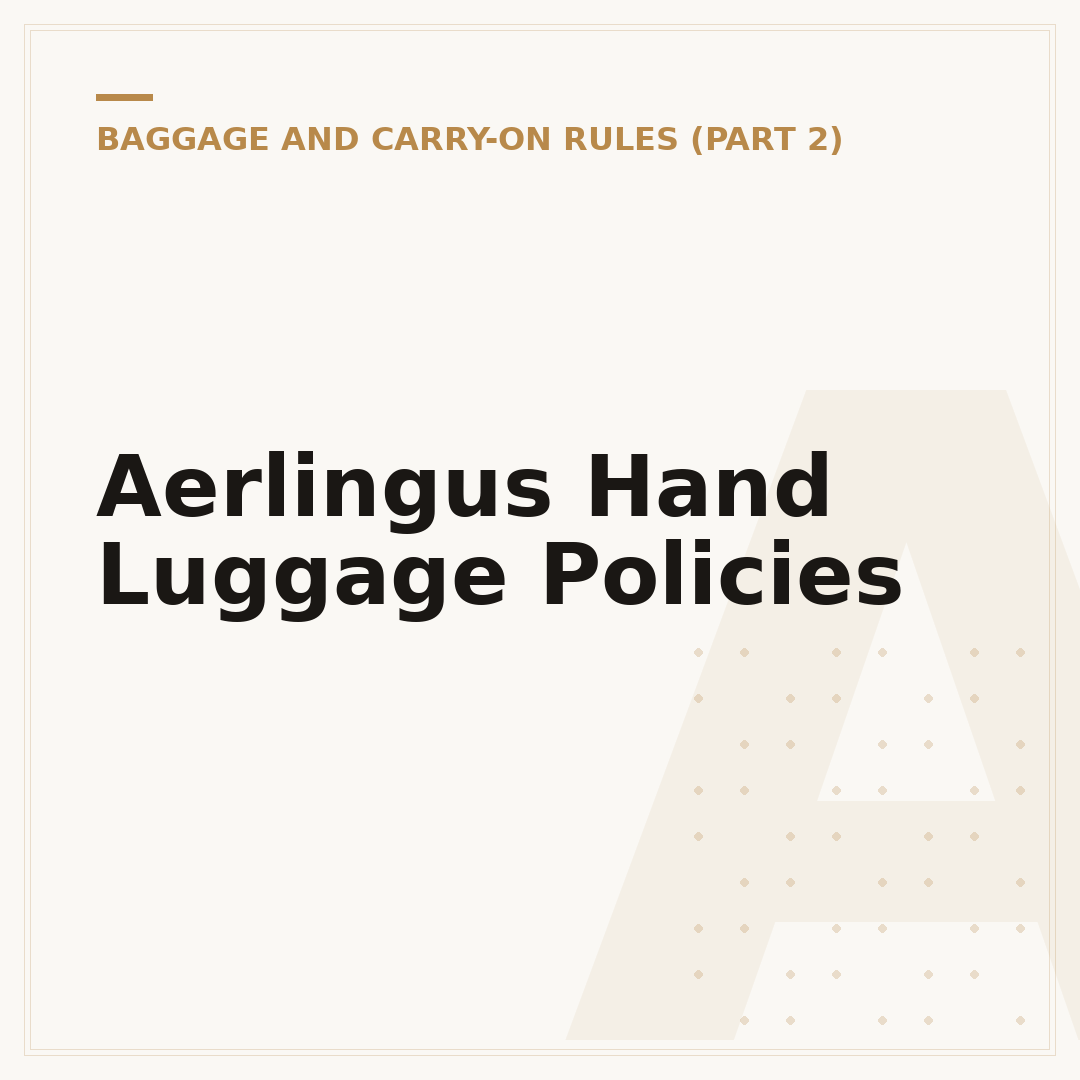 Aerlingus Hand Luggage Policies