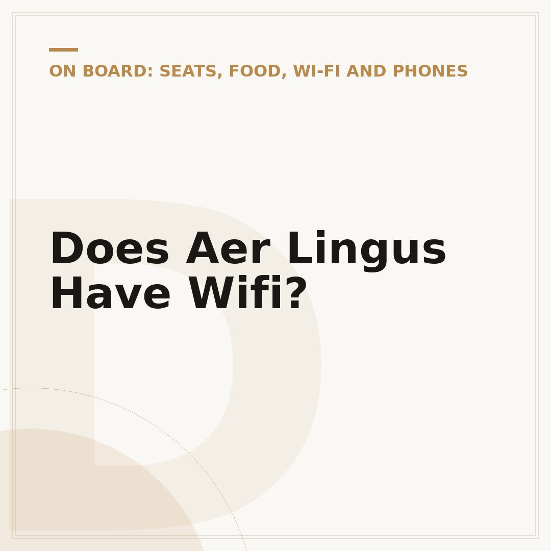 Does Aer Lingus Have Wifi?