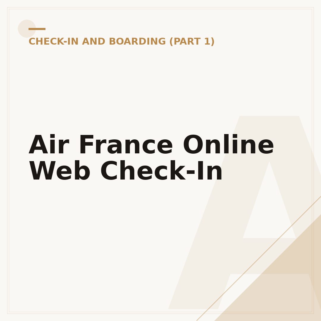 Air France Online Web Check-In