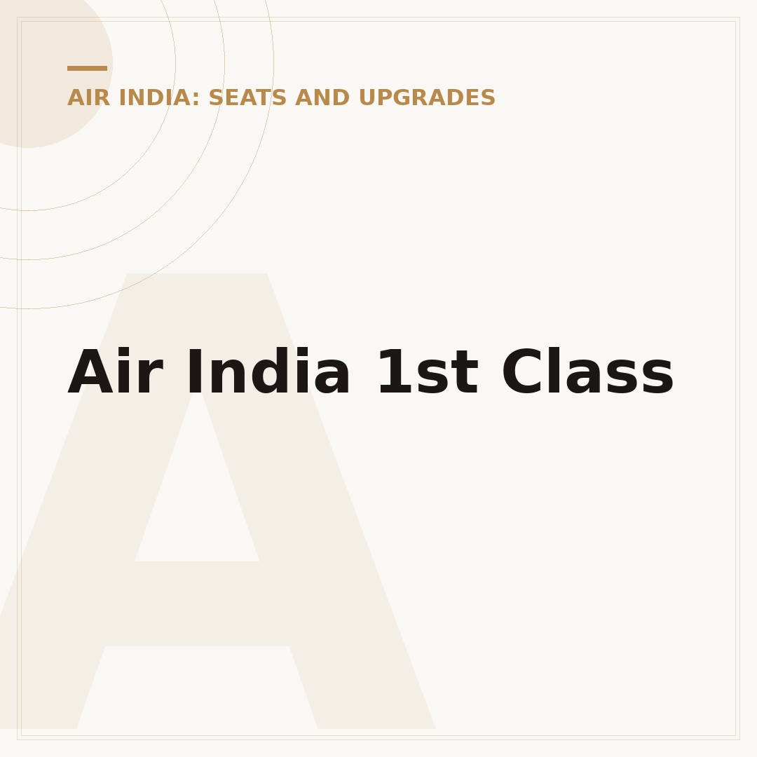 Air India 1st Class